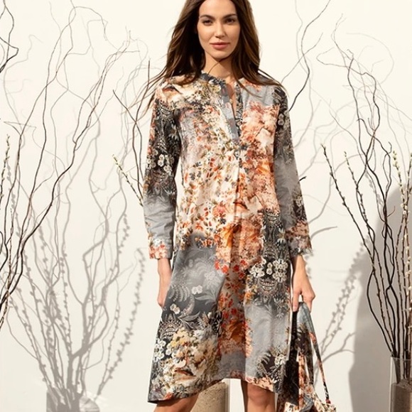 Johnny Was Dresses & Skirts - Johnny Was Calme Seaside Dress Floral Toile in Rust Brown Gray Size S or M